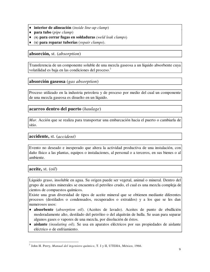 Diccionario Terminos Petroleros Espanol Ingles