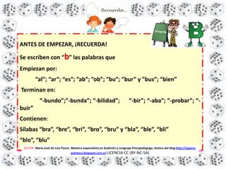 Diccionario visual ortográfico b v