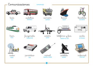 ��������������          comunicaţii




 ����      �������                ������              �����           ���������
  taxi      autobuz                   camion            vapor          bicicletă




 ����     ���������                   �����       ��������������       �����
 tren       furgonetă                  avion                           scrisoare
                                                     telefon şi fax




�����      ���������                  �����          ��������         ��������
 radio        ziar                telefon mobil        satelit         Internet



                                       ��
 
