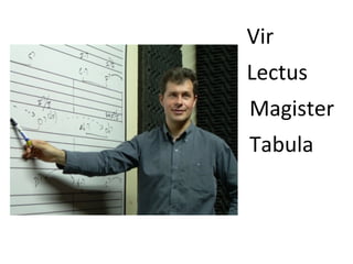 Vir
Lectus
Magister
Tabula
 