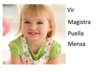 Vir
Magistra
Puella
Mensa
 