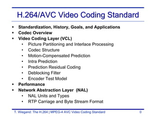 Comprehensive Overview of the H.264 | MPEG-4 AVC Video Coding Standard ...