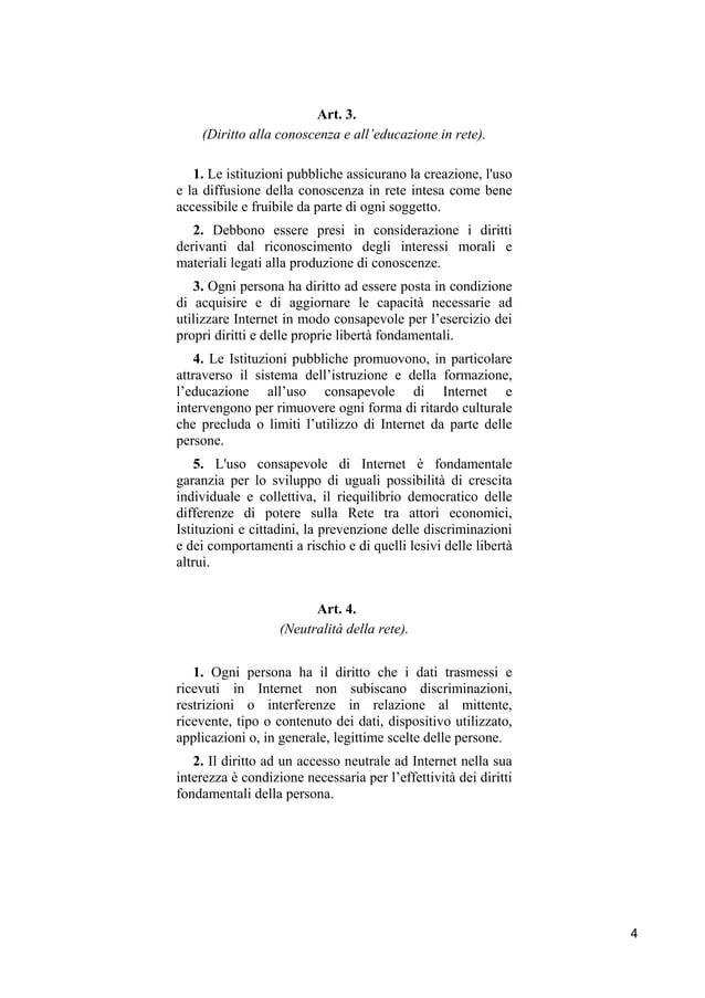 Dichiarazione dei diritti in PDF