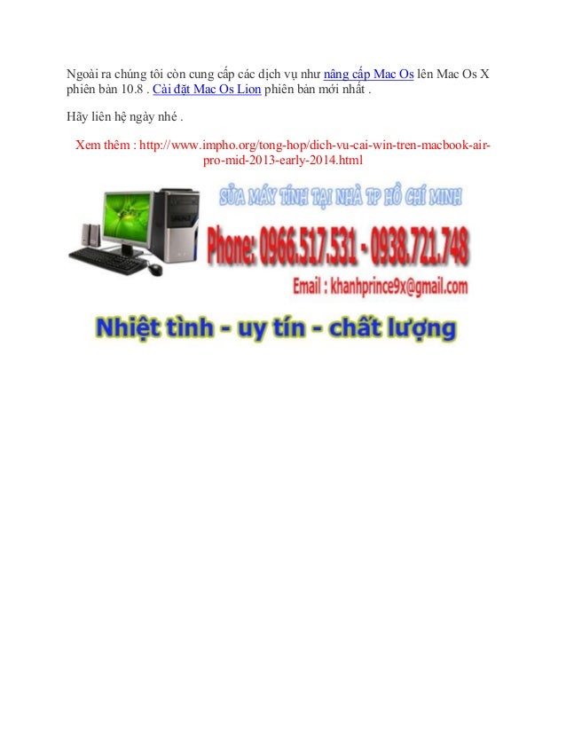 Dịch vụ cài win trên macbook air, pro mid 2013 , early 2014