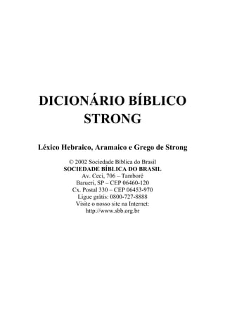 Calaméo - Dicionário Bíblico Strong - Léxico Hebraico, Aramaico e