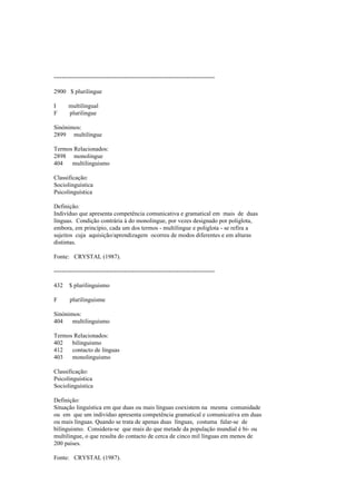 Dicionario de linguistica