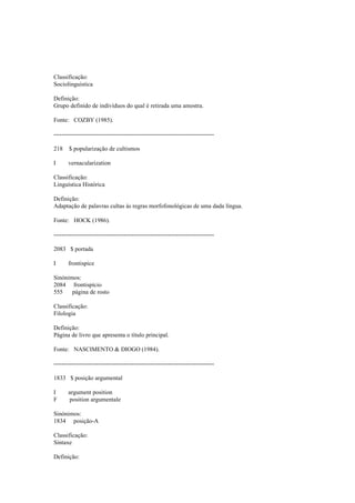 Dicionario de linguistica