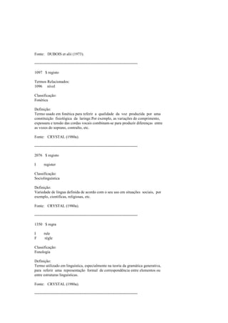 Dicionario de linguistica