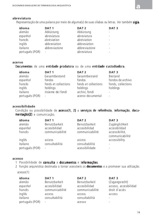 Dicionário de terminologia arquivística
