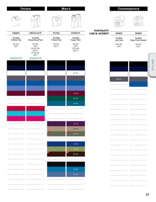 GENFLEX
Unisex Men’s
DK801 DK101/S/T 81722 81003/T
Youtility
V-Neck Top
Youtility
Drawstring Pant
Youtility
V-Neck Top
Youtility
Cargo Pant
XS-5XL
(29”)
XS-5XL
(32”)
[S] XS-2XL
(291/2”)
[T] XS-2XL
(35”)
XS-5XL
(291/2”)
XS-5XL
(32”)
[T] S-3XL
(341/2”)
BASICS BASICS
No Tall
No Tall
style not available in this color style not available in this color No Tall
style not available in this color style not available in this color No Tall
style not available in this color style not available in this color
style not available in this color style not available in this color
style not available in this color style not available in this color
style not available in this color style not available in this color No Tall
style not available in this color style not available in this color No Tall
style not available in this color style not available in this color No Tall
style not available in this color style not available in this color style not available in this color style not available in this color
style not available in this color style not available in this color No Tall
style not available in this color style not available in this color No Tall
style not available in this color style not available in this color No Tall
style not available in this color style not available in this color style not available in this color style not available in this color
style not available in this color style not available in this color
style not available in this color style not available in this color No Tall
style not available in this color style not available in this color No Tall
style not available in this color style not available in this color style not available in this color style not available in this color
style not available in this color style not available in this color style not available in this color style not available in this color
style not available in this color style not available in this color style not available in this color style not available in this color
F
F
Contemporary
YOUTILITY
LAB & JACKET 82408 82409
Youtility
Lab Coat
Youtility
Snap Front Jacket
XXS-3XL
(28”)
XS-3XL
(28”)
XS-2XL
style not available in this color
style not available in this color style not available in this color
style not available in this color style not available in this color
style not available in this color style not available in this color
style not available in this color style not available in this color
style not available in this color style not available in this color
style not available in this color style not available in this color
style not available in this color style not available in this color
style not available in this color style not available in this color
style not available in this color style not available in this color
style not available in this color style not available in this color
style not available in this color style not available in this color
style not available in this color style not available in this color
style not available in this color style not available in this color
style not available in this color style not available in this color
style not available in this color style not available in this color
style not available in this color style not available in this color
style not available in this color style not available in this color
style not available in this color style not available in this color
style not available in this color style not available in this color
style not available in this color style not available in this color
F
F
37
 