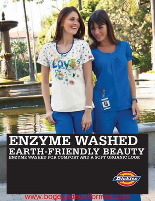 ENZYME WASHED
EARTH-FRIENDLY BEAUTY
ENZYME WASHED FOR COMFORT AND A SOFT ORGANIC LOOK




     www.bodegadeuniformes.com
 
