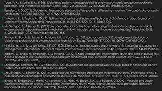 1. Todd, P. A., & Sorkin, E. M. (1988).Diclofenac sodium: A reappraisal of its pharmacodynamic and pharmacokinetic
properties, and therapeutic efficacy. Drugs, 35(3), 244-285.DOI: 10.2165/00003495-198835030-00004.
2. Rainsford, K. D. (2013).Diclofenac: Therapeutic uses and safety profile in different formulations.Therapeutic Advances in
Drug Safety, 4(6), 255-268. DOI: 10.1177/2042098613500680.
3. KuKanich, B., & Papich, M. G. (2013).Pharmacokinetics and adverse effects of oral diclofenac in dogs. Journal of
Veterinary Pharmacology and Therapeutics, 36(6), 615-621. DOI: 10.1111/jvp.12062.
4. McGettigan, P., & Henry, D. (2013).Use of non-steroidal anti-inflammatory drugs that elevate cardiovascular risk: An
examination of sales and essential medicine lists in low-, middle-, and high-income countries. PLoS Medicine, 10(2),
e1001388. DOI: 10.1371/journal.pmed.1001388.
5. Altman, R., Bosch, B., Brune, K., Patrignani, P., & Young, C. (2015).Advances in NSAID development: Evolution of
diclofenac products using pharmaceutical technology. Drugs, 75(8), 859-877. DOI: 10.1007/s40265-015-0392-z.
6. Hinrichs, W. L. J., & Langenberg, J. P. (2016).Diclofenac in poisoning cases: An overview of its toxicology and poisoning
management. International Journal of Clinical Pharmacology and Therapeutics, 54(5), 379-388. DOI: 10.5414/CP202553.
7. Baigent, C., Bhala, N., Emberson, J., & Patrono, C. (2017).Non-steroidal anti-inflammatory drugs and cardiovascular risk:
A meta-analysis of individual participant data from randomised trials. European Heart Journal, 38(9), 626-634. DOI:
10.1093/eurheartj/ehw062.
8. Schmidt, M., Sørensen, H. T., & Pedersen, L. (2018).Diclofenac use and cardiovascular risks: series of nationwide cohort
studies. BMJ, 362, k3426. DOI: 10.1136/bmj.k3426.
9. McGettigan, P., & Henry, D. (2011).Cardiovascular risk with non-steroidal anti-inflammatory drugs: Systematic review of
population-based controlled observational studies. PLoS Medicine, 8(9), e1001098. DOI: 10.1371/journal.pmed.1001098.
10.Bhala, N., Emberson, J., Merhi, A., Abramson, S., Arber, N., Baron, J. A., ... & Baigent, C. (2013). Vascular and upper
gastrointestinal effects of non-steroidal anti-inflammatory drugs: Meta-analyses of individual participant data from
randomised trials. The Lancet, 382(9894), 769-779. DOI: 10.1016/S0140-6736(13)60900-9.
 