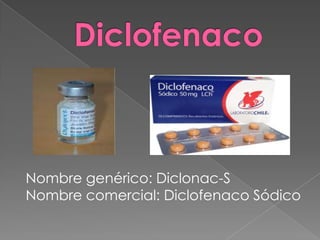 Nombre genérico: Diclonac-S
Nombre comercial: Diclofenaco Sódico
 