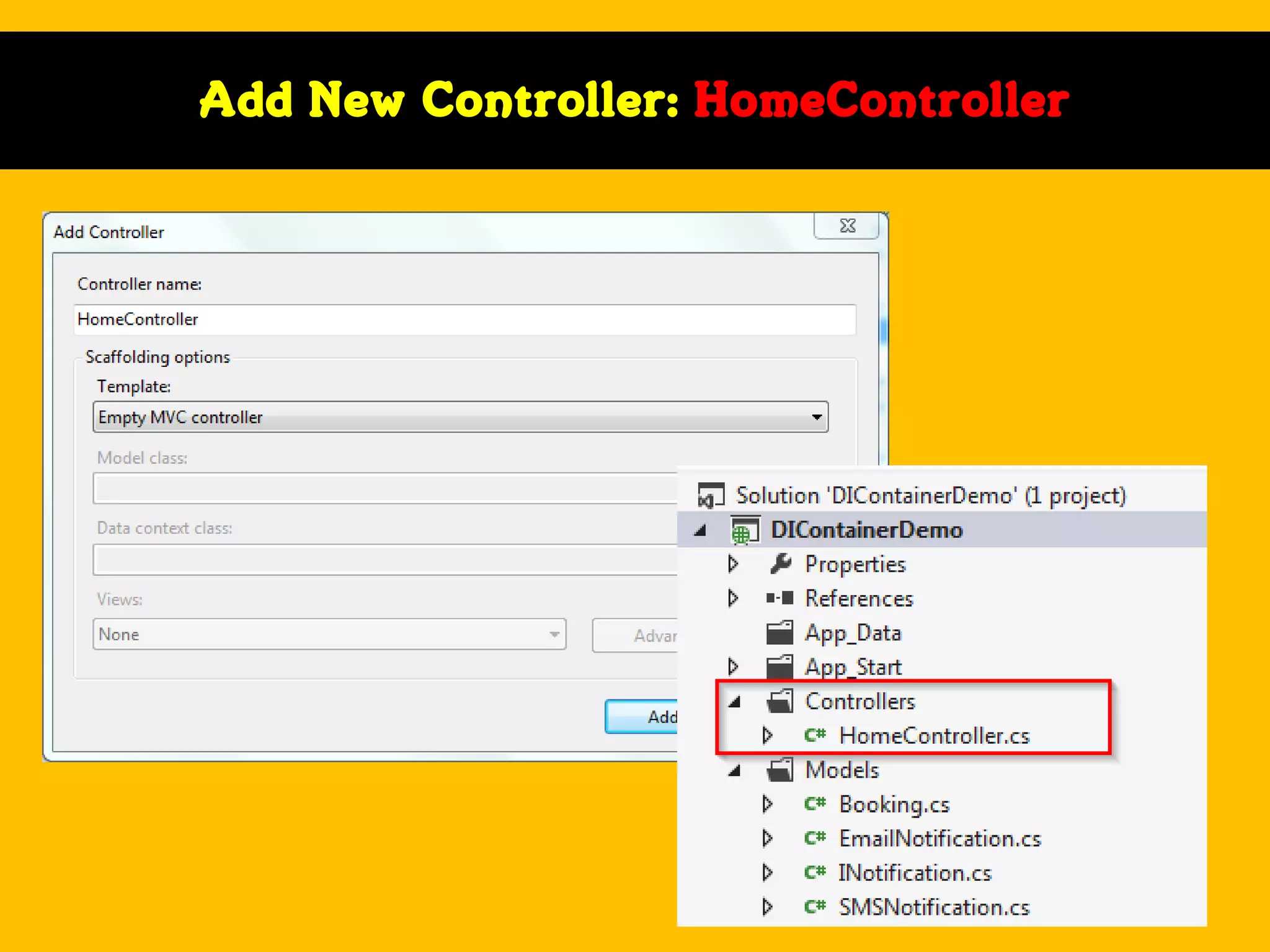 Add New Controller: HomeController

 
