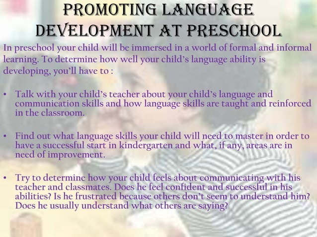 LANGUAGE DEVELOPMENT IN PRESCHOOL YEARS | PPTX | Parenting Babies and ...