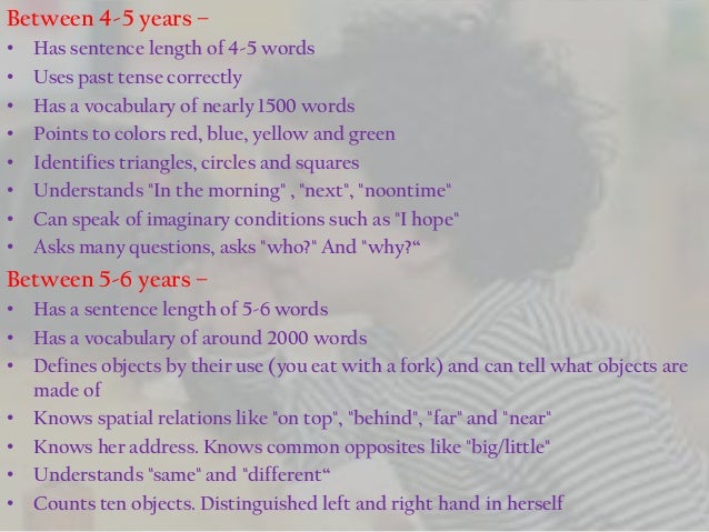 Language Development In Preschool Years