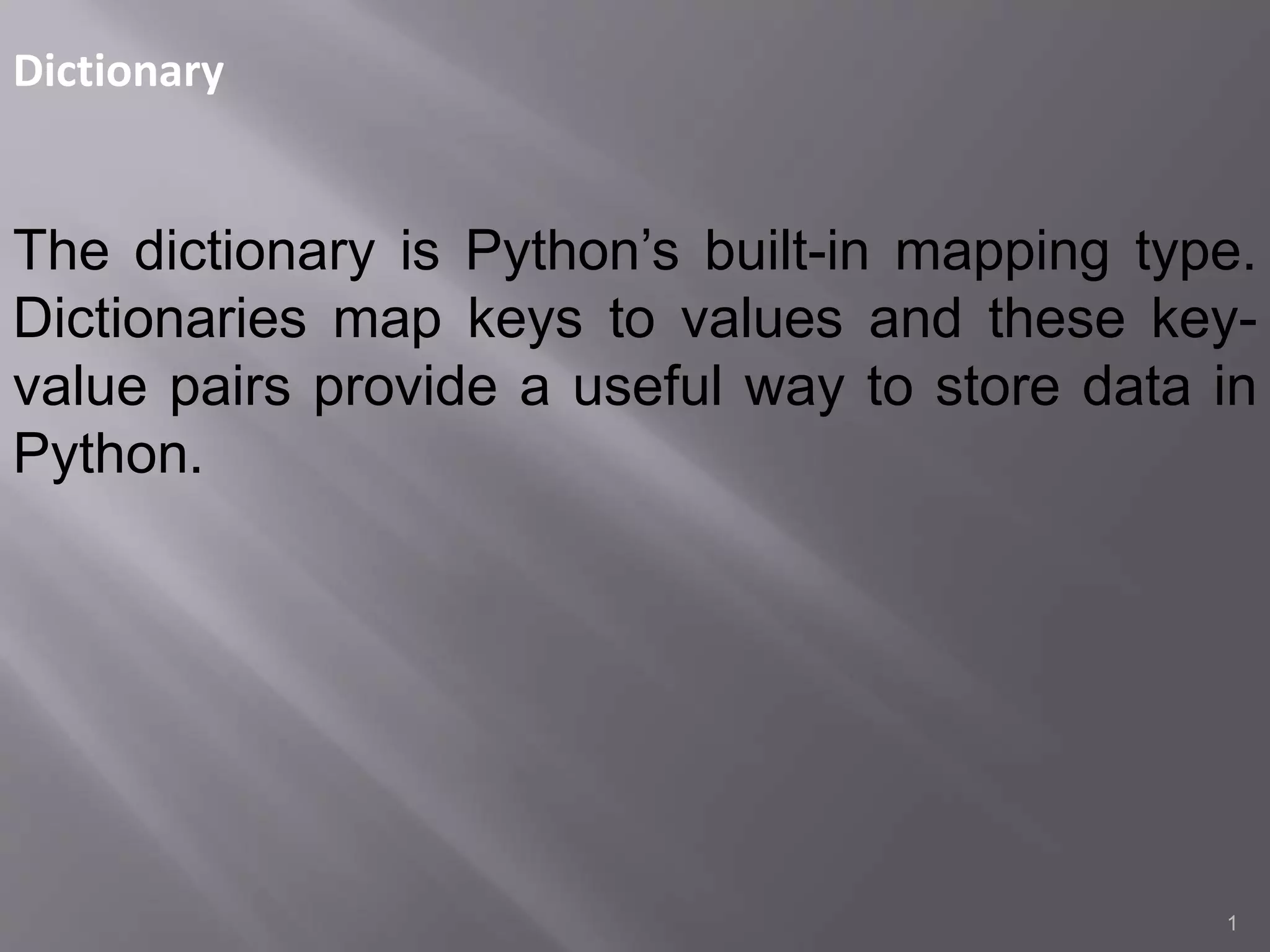 Dictionaries in python | PPT