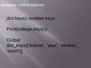 Dictionaries in python | PPT