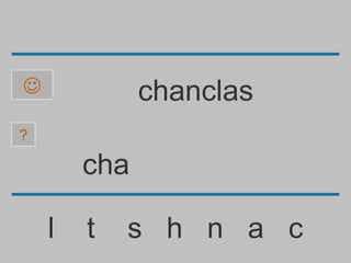              chanclas
?

        cha

    l   t   s h n a c
 