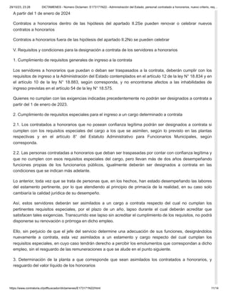 Nuevo Criterio y Requisitos para Contratación a Honorarios en la ...