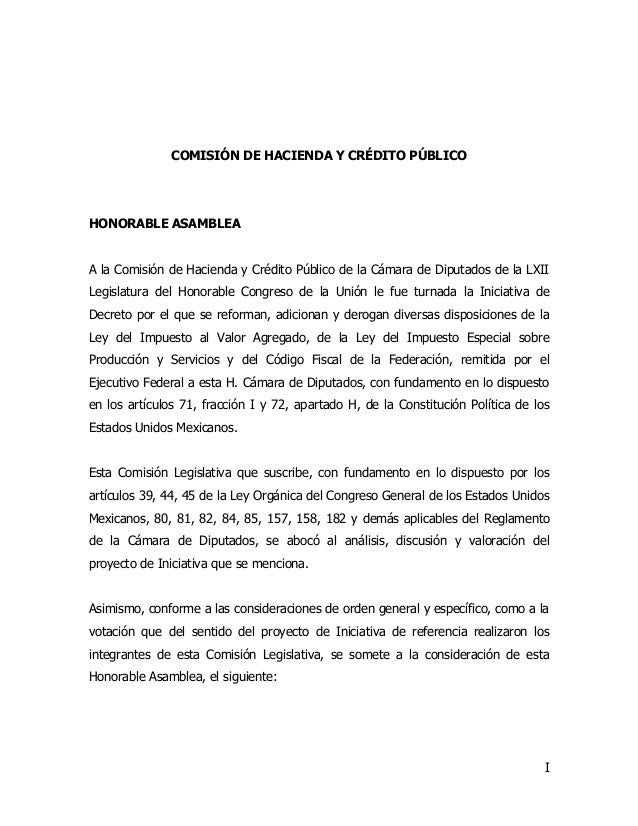 Proyecto de Dictamen del Código Fiscal.