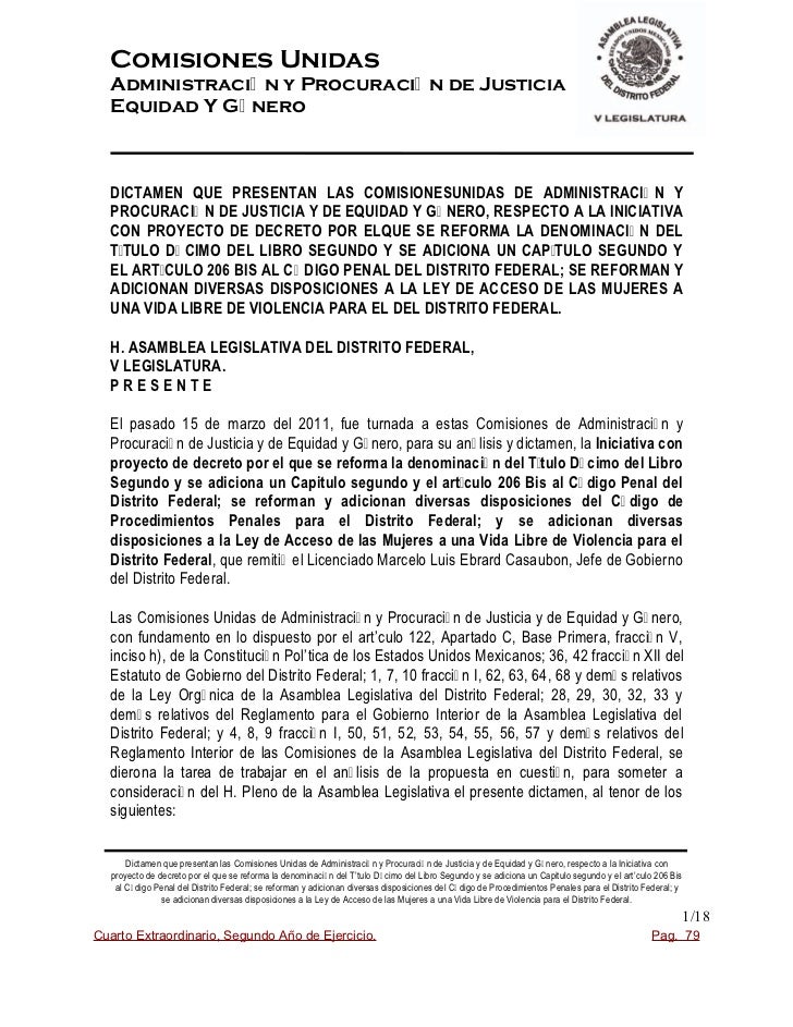 Dictamen de tipificación del Feminicidio