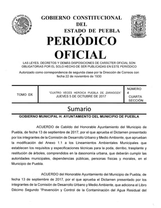 Libro Décimo Segundo "Prevención y Control de la Contaminación del Agua Residual del Municipio de Puebla"