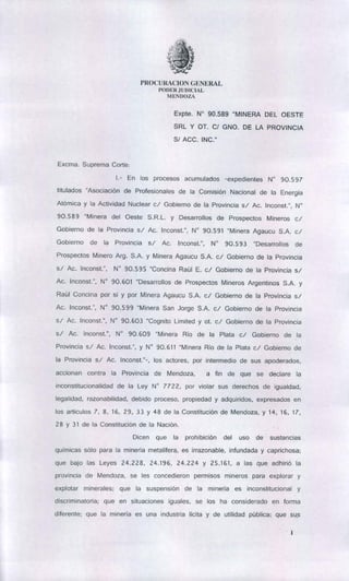 Dictamen del Procurador General de Mendoza sobre la Ley 7722