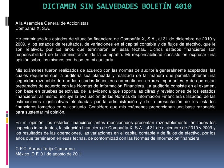 Dictamen sin salvedades equipo 2