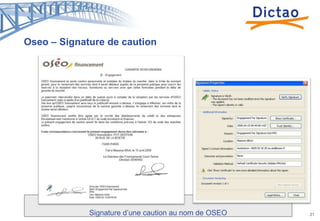 Signature d’une caution au nom de OSEO<br />Oseo – Signature de caution <br />21<br />