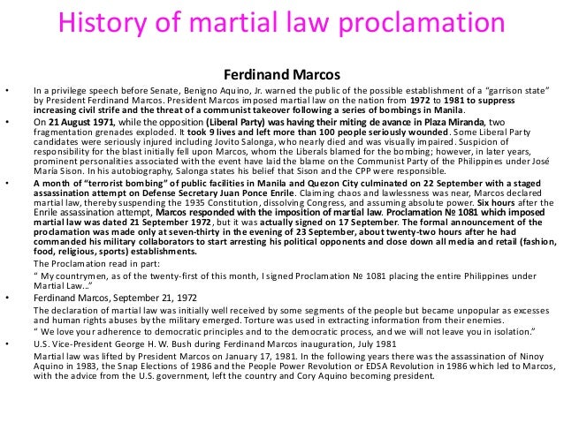 Dictatorship And Martial Law Report