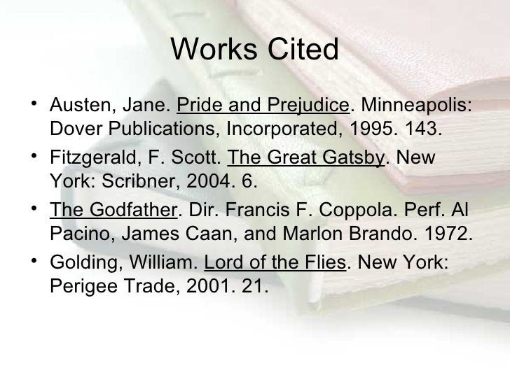 diction use works cited for the great gatsby
