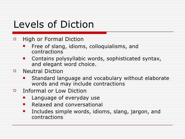levels of diction
