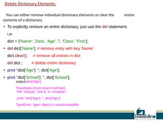 Dictionaries in Python | PPT