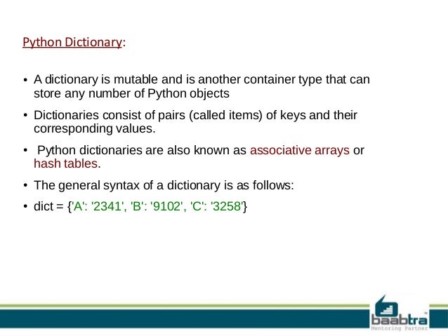 Dictionaries in Python