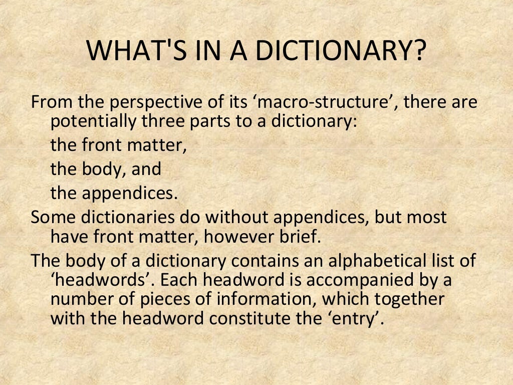 Dictionaries
