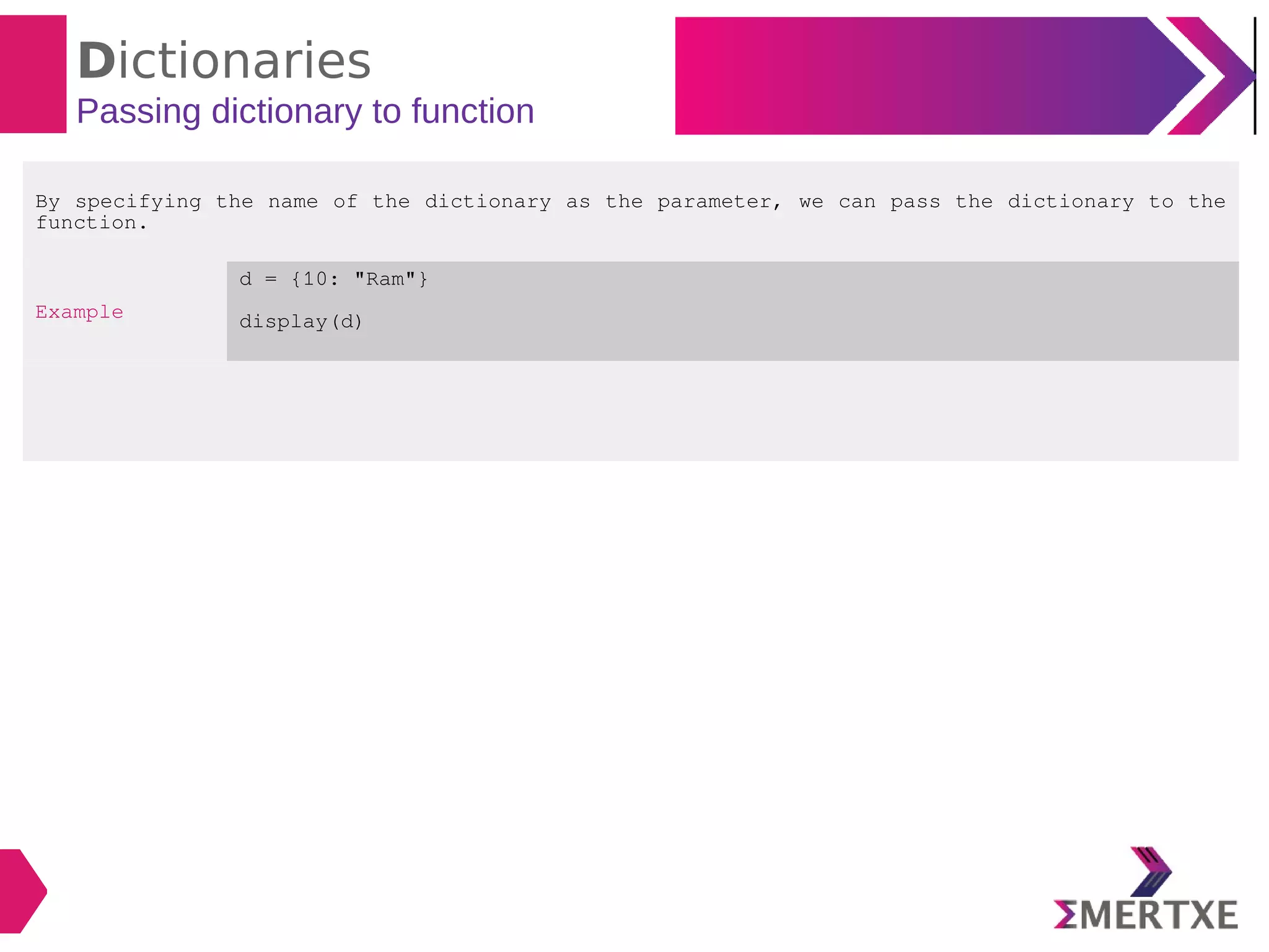 Python : Dictionaries | PDF