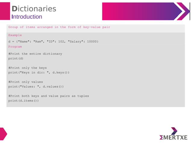 Python : Dictionaries | PDF