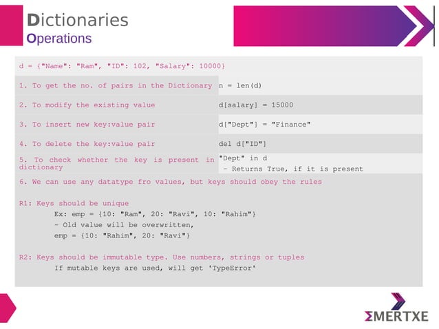 Python : Dictionaries | PDF