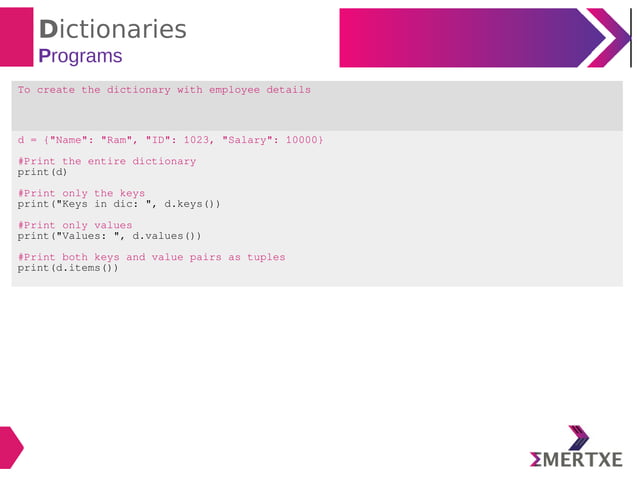 Python : Dictionaries | PDF