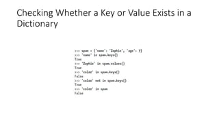 Dictionaries in Python | PPTX