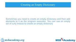 Dictionaries and Sets in Python | PPTX