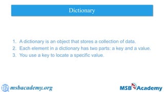 Dictionaries and Sets in Python | PPTX