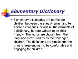 Dictionaries for children | PPT