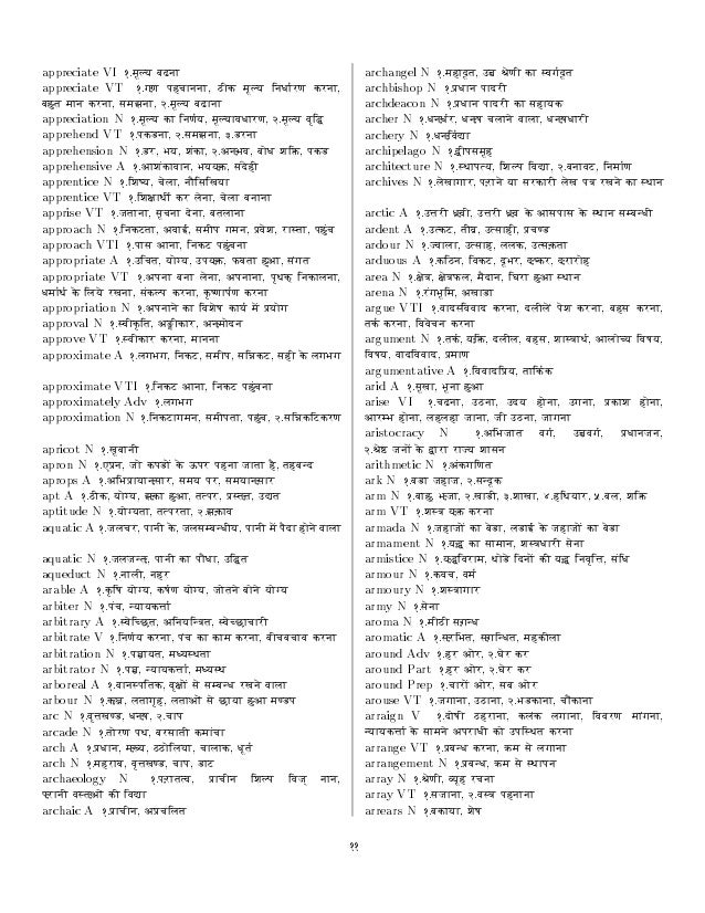 Dictionary English To Hindi