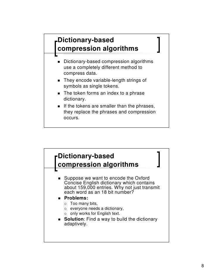 Dictionary Based Compression