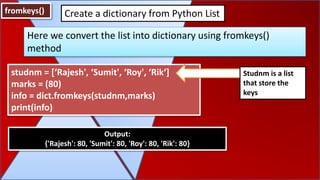Dictionary in python | PPT