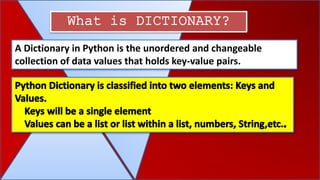 Dictionary in python | PPT