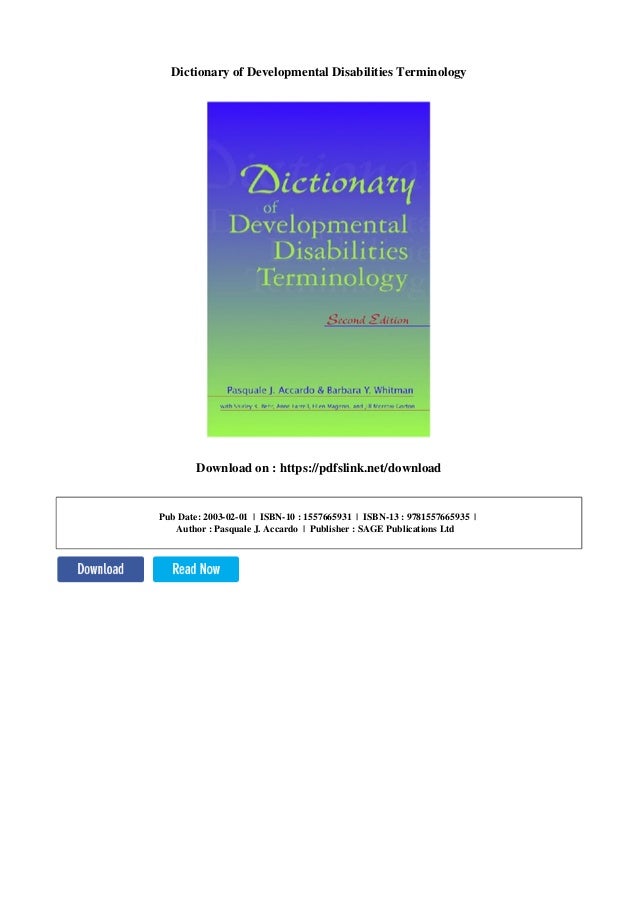 Dictionary of developmental disabilities terminology