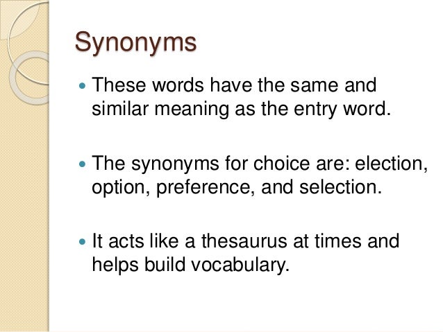 The best option synonym